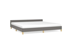 Maison Exclusive - Cama Sin Colchón Tela Gris Oscuro 200x200 Cm