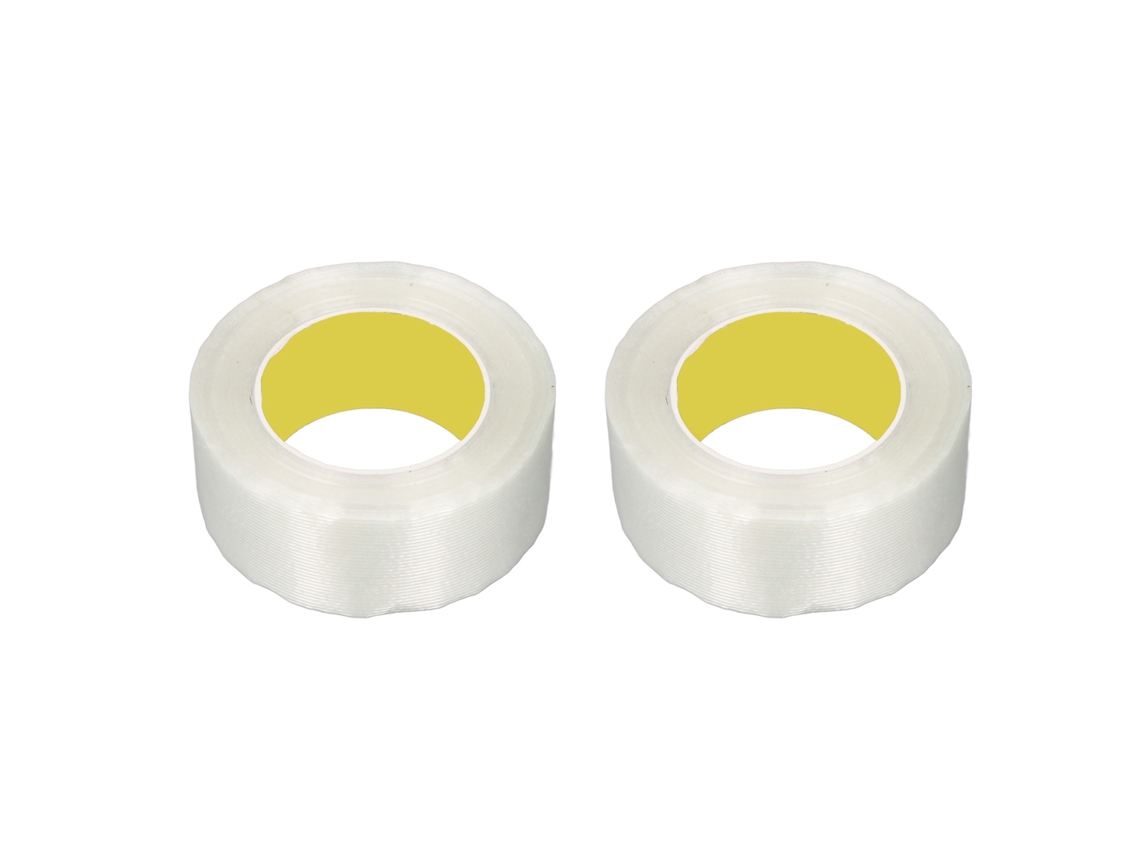 2 piezas de cinta de fibra de vidrio resistente a altas temperaturas con adhesivo fuerte para embalaje, sellado y fijación.