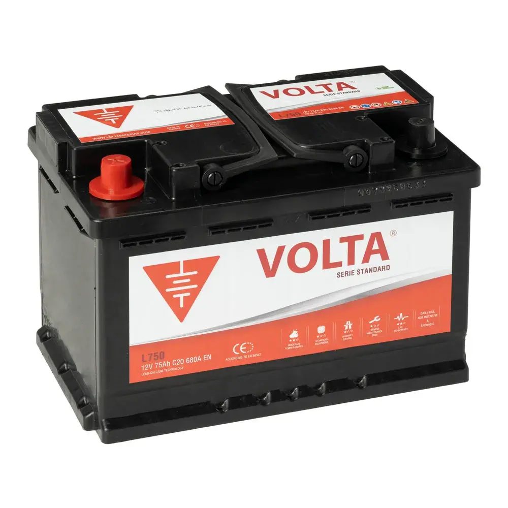 Batería de Coche 75Ah 680A EN Standard +Izq L750I VOLTA BATERIAS