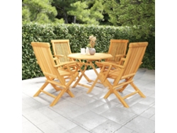 Juego de comedor de jardín de 2 piezas de madera maciza de teca Dkd Home Decor