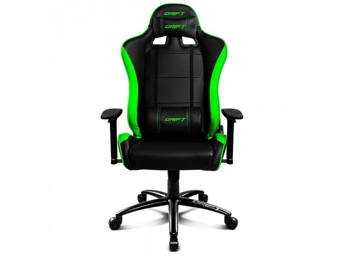 Drift Dr200 Dr200bg silla gaming profesional polipiel alta calidad respaldo reclinable altura regulable reposabrazos ajustables color negroverde asiento basculante y hasta 150 kg elevador gas clase 4