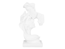 Figura moderna de resina blanca con forma de corazón para decoración.