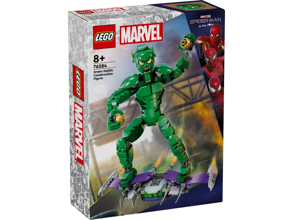 LEGO Marvel: Figura de Construção de Green Goblin – Figura de vilão ajustável (471 peças)