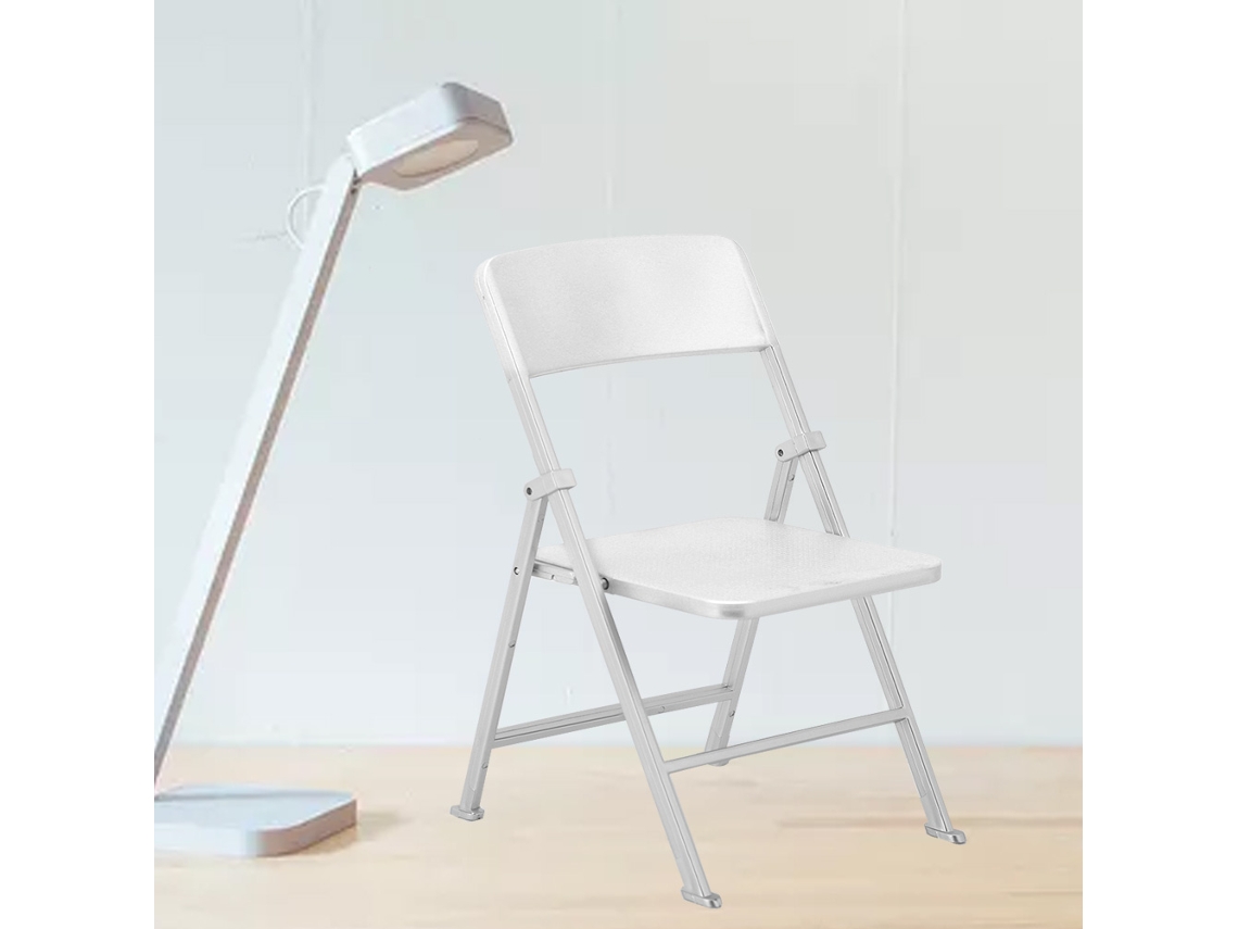 Silla Plegable En Miniatura 1/6 Para Casa De Muñecas, Color Plata, Para Muñecas, Muebles En Miniatura