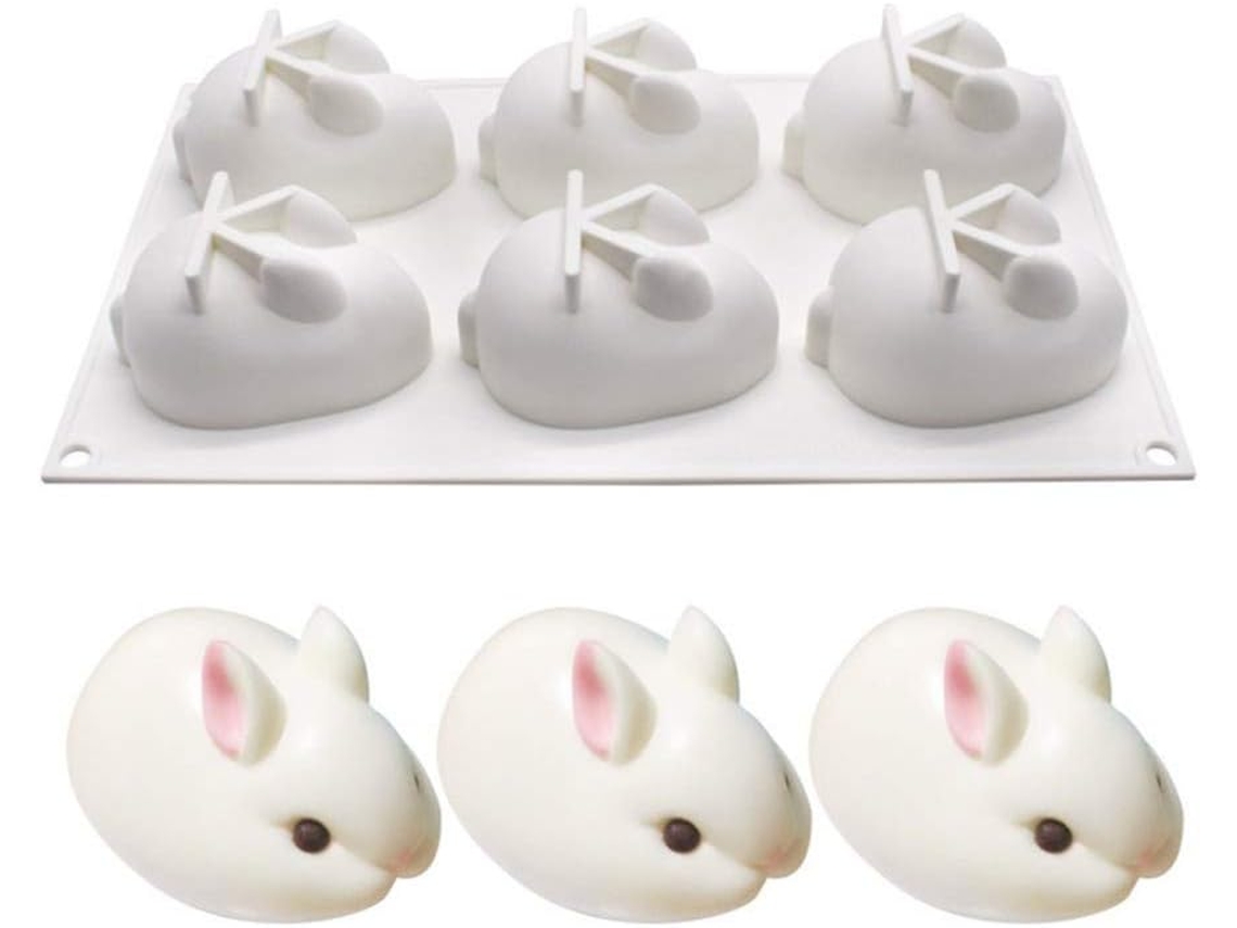 Molde De Silicona Para Tartas - 6 Cavidades, Forma De Conejo