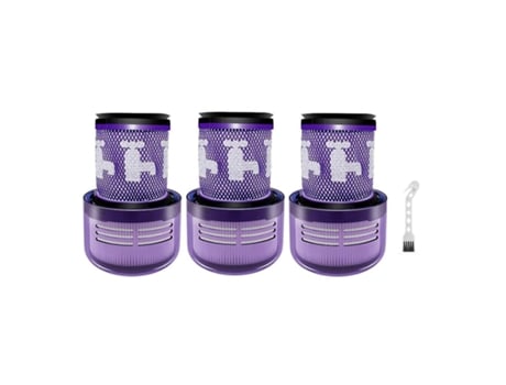 Pacote com 3 filtros hepa de substituição para dyson v12 detect slim duster