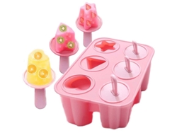 2026 molde de Sorvetes de Silicone Mini com 6 Celdas, Alimentar Reutilizável para Paletas (rosa)