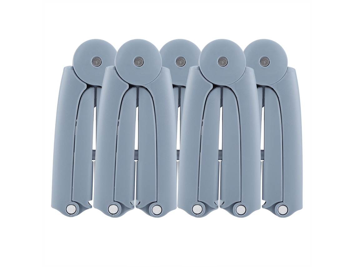 MEOIRUERY Percha Doblez Multifuncional Mini para Viaje Secado de Ropa (Gris Azulado 5pcs)