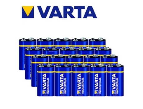 Set de 20 Pilas Alcalinas Industriales Varta 9V