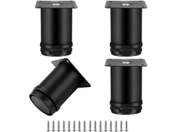 2026-patas De Mueble Ajustables Linjou 4 Piezas Acero Inoxidable Redondas 50*60mm Altura 0-10mm Negras