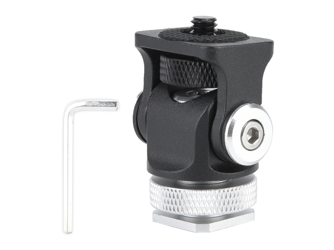 Soporte versátil para mini monitor, micrófono, zapata y cámara.