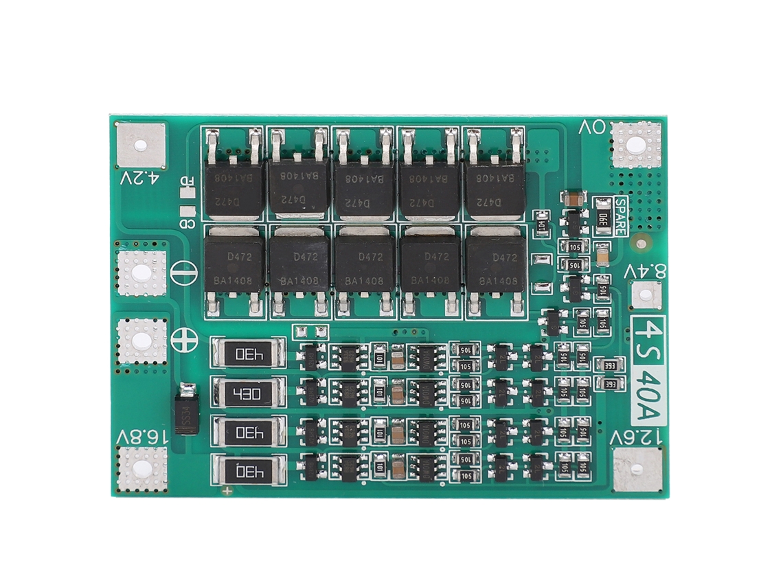 TRUYUETY Placa de Protección para Batería de Litio 4S 40A 16,8V CC con Versión Balanceada y Módulo en Resina