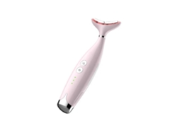Masajeador facial portátil, masajeador de cuello doble, dispositivo eliminador de mentón rosa Yemaesre