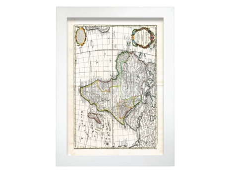 Póster NACNIC Geográficos en Estilo Vintage. Mapa de África de 1745. Ilustraciones de Antiguos Mapamundis en Tonos Sepia. Tamaño A3, Sin Marco.