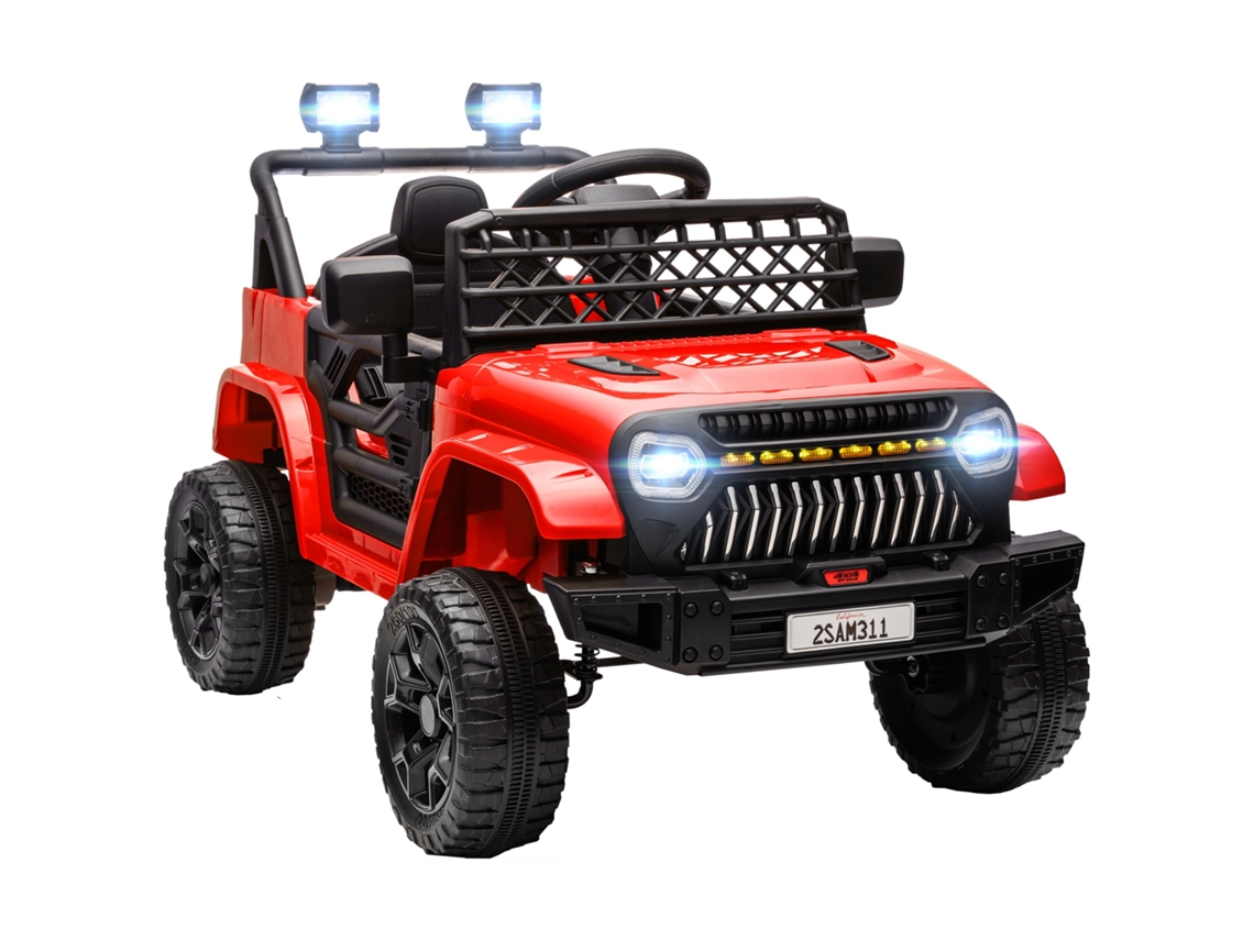 Carrinho Elétrico Infantil 12v Controle Velocidade Ajustável Usb Faróis Vermelho