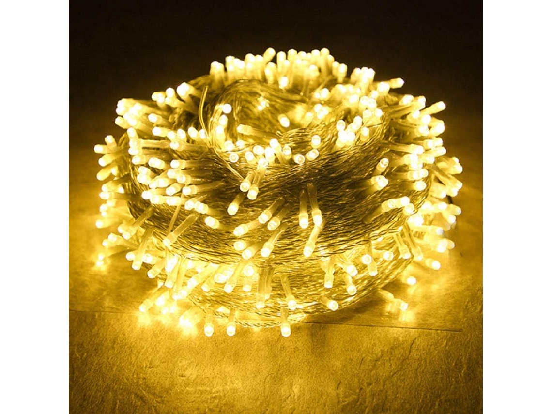 Guirnalda de luces con forma de estrella para decoración exterior, 100 metros, 800 LED, luz cálida, alimentada por toma de 220V CHRUI