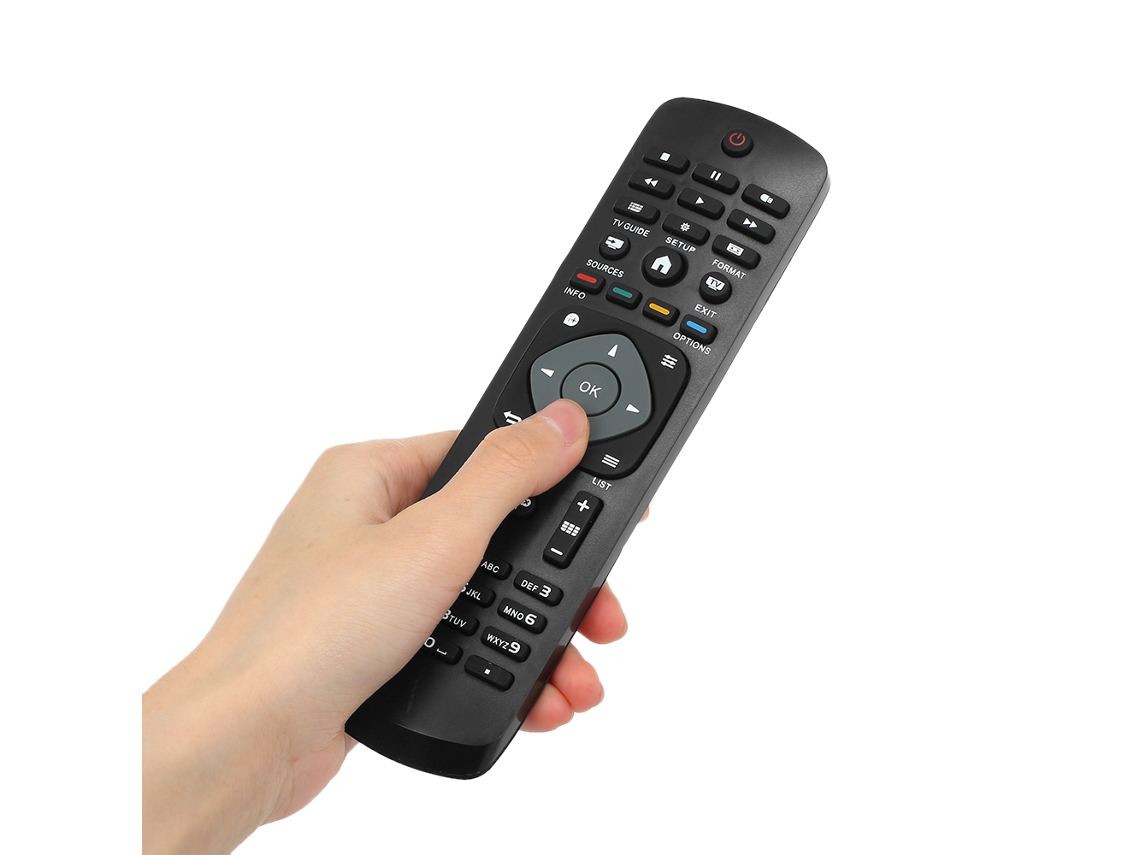 Controle Remoto Universal Sem Fio Para Tv Philips Lcd Smart Digital Hdtv Preto