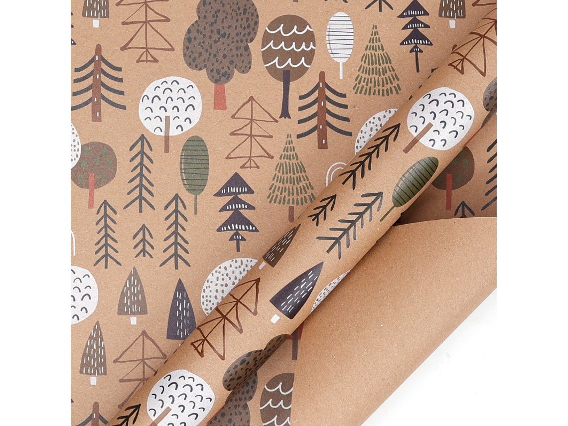 Papel de regalo navideño Eifson, 4 hojas, ideal para las fiestas de invierno, 70 x 50 cm (05)