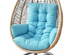 Cojín Para Silla Colgante Con Reposabrazos, Grueso, Suave Y Cómodo Para Jardín, Exteriores E Interiores Azul Cielo