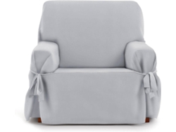 Funda de Sillón EYSA Levante con Lazos (110 x 70 x 120 cm - Algodón y Poliéster - Gris claro)