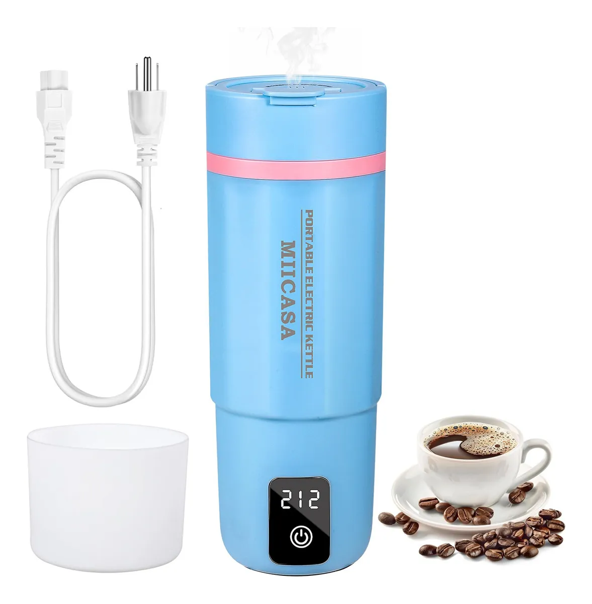 Hervidor eléctrico de viaje Miicasa, tetera y cafetera portátil vayotoy