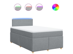 Maison Exclusive - Cama Box Spring Con Colchón Tela Gris Claro 120x200 Cm