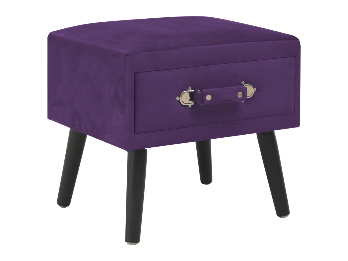 Juego de 2 mesitas de noche de terciopelo morado oscuro MAISON EXCLUSIVE (40x35x40 cm)