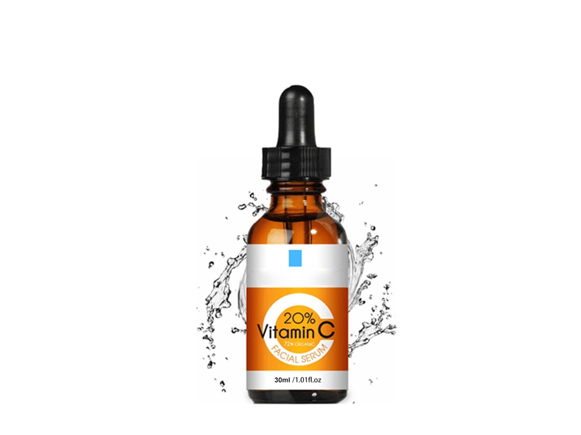 Sérum facial de vitamina C que ilumina e hidrata la piel.