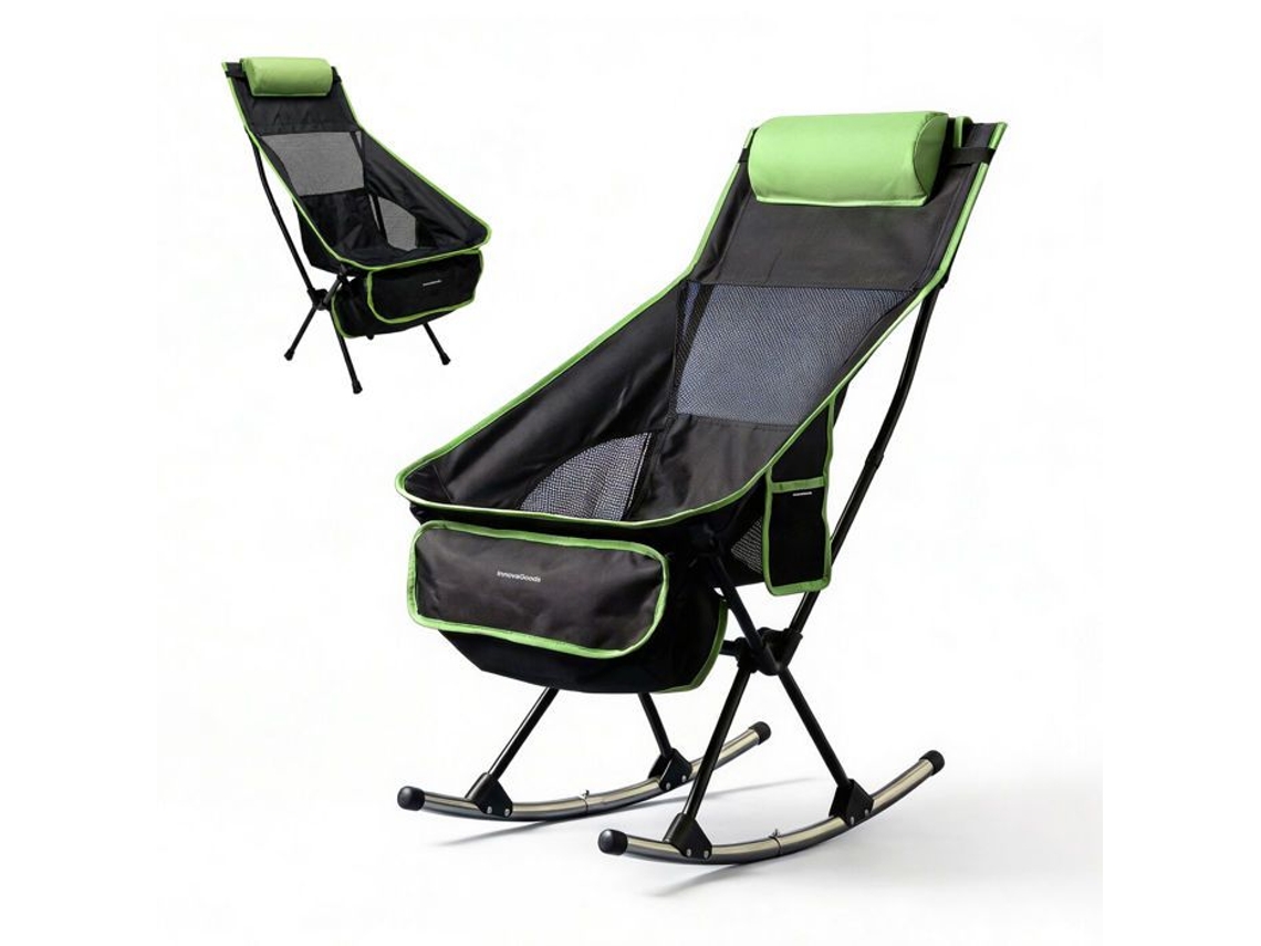 Silla de camping plegable 2 en 1 con bolsillo, cojín y bolsa de transporte - Trillow Innovagoods