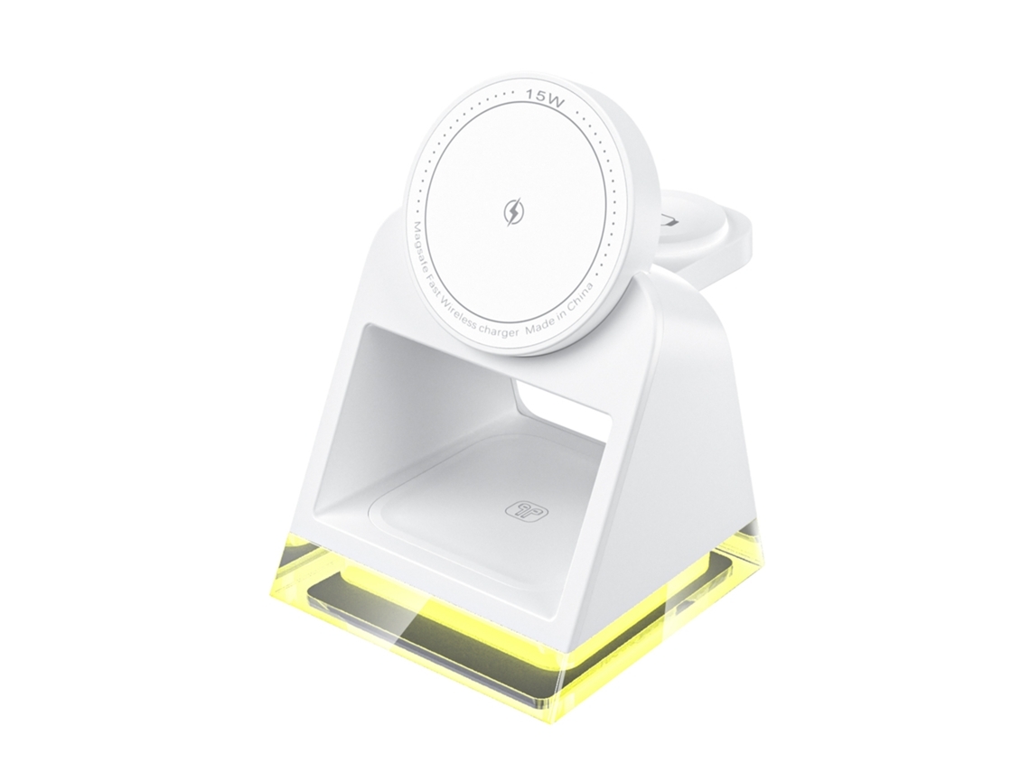 Estación De Carga Inalámbrica Carga Rápida Magnetismo Para Apple Yemaesre Blanco
