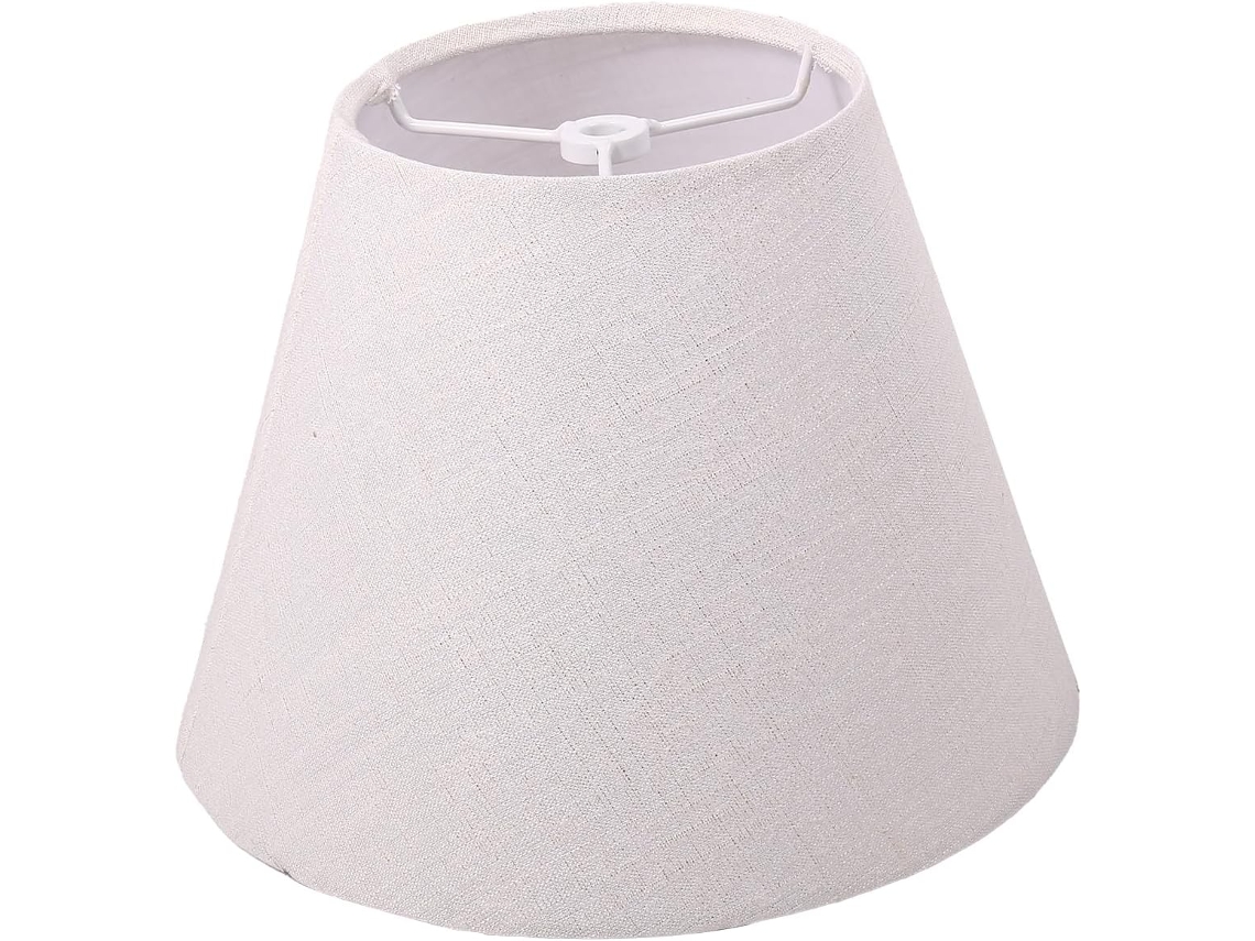 Pantalla de tela pequeña, 12,7 cm de diámetro superior x 22,9 cm de diámetro inferior x 17,8 cm de altura. Gokoco