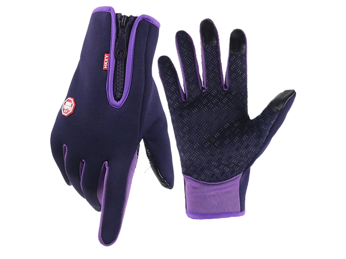Guantes De Ciclismo De Invierno Con Pantalla Táctil Para Hombre Y Mujer, Cálidos Y Resistentes Al Viento, Color Morado/m Digitallab
