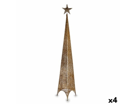 Árbol de Navidad Torre Estrella Dorado Metal Plástico 39 x 186 x 39 cm (4 Unidades)