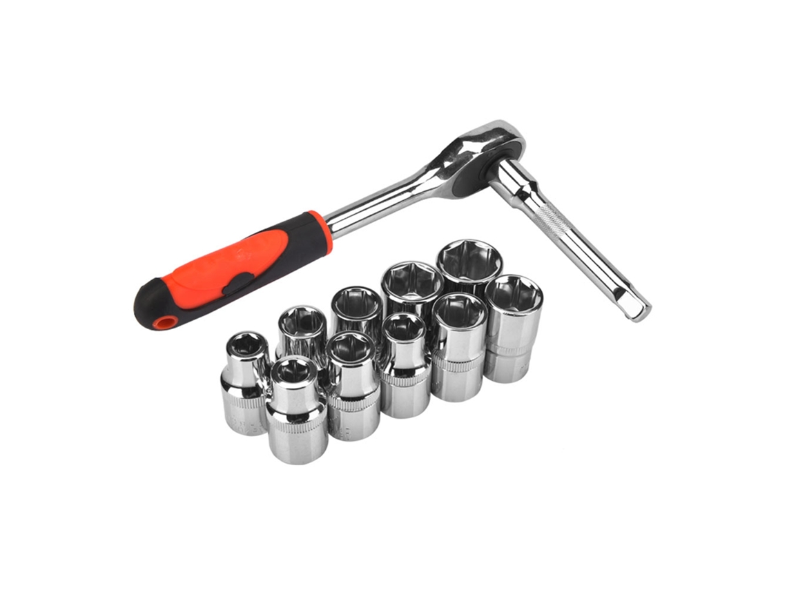 Kit De Herramientas De Llave De Trinquete Y Socket 1/2" Para Reparación, 12 Piezas