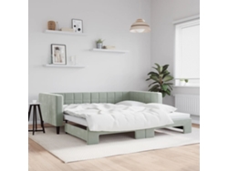 Sofá Cama Nido Terciopelo Gris Claro 100x200 Cm