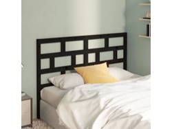 Cabecero De Cama Madera Maciza De Pino Negro 166x4x100 Cm