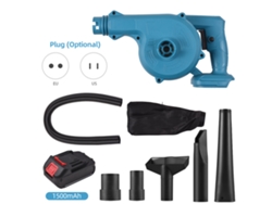 Soplador de hojas inalámbrico con batería 2 en 1, 21 V, eléctrico, aspirador, 63 mph, portátil, pequeño, con batería