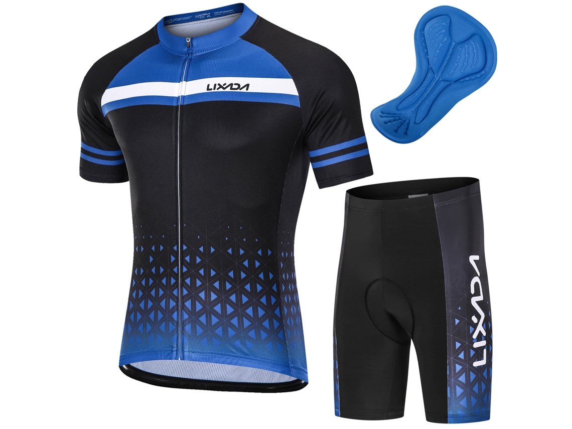 Conjunto De Maillot De Ciclismo Para Hombre Con Mangas Cortas Y Culotte Acolchado Transpirable De Secado Rápido Para Mtb.