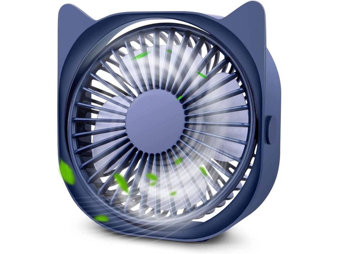 Mini Ventilador De Escritorio Usb Portátil Y Silencioso Con 3 Velocidades Y Diseño De Orejas De Gato.