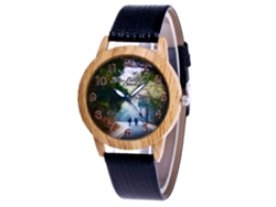 Reloj De Pulsera De Aleación Con Dial Redondo Analógico De Cuarzo Para Mujer Y Hombre Negro