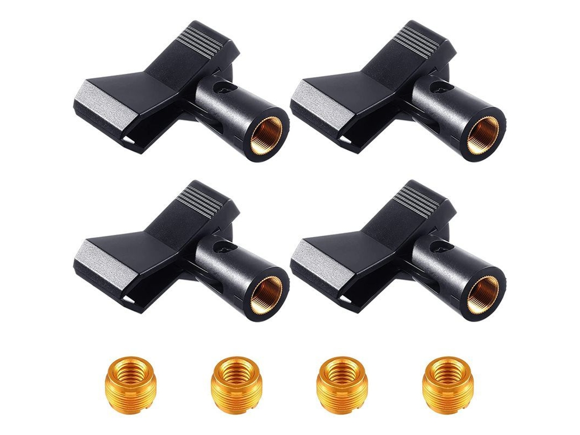 Clips Para Micrófono Con 4 Adaptadores Ajustables Para Soportes De Micrófono De 5/8 A 3/8 De Pulgada.