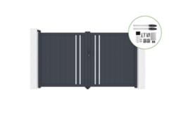 Portón abatible 3m GIONA H.180cm aluminio motorización HICKER B200 CASANOOV