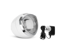 Caja de almacenamiento con expositor giratorio automático y luz LED azul para relojes.