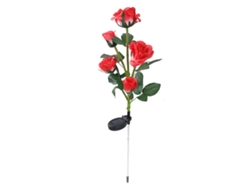 2026-luces Solares Para Jardín Con 5 Rosas Rojas Simuladas Led Decorativas Panel Solar Exterior