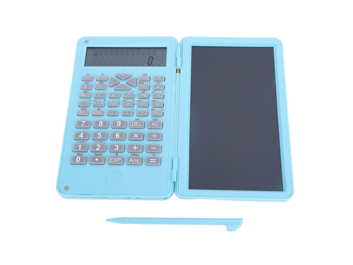 Calculadora Científica De Sobremesa Con Pantalla Lcd De 6 Pulgadas Y Bloc De Notas Plegable - Azul
