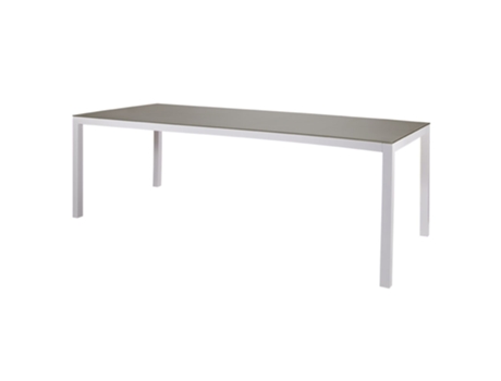 Mesa Conceptual Rectangular Aluminio Blanco Y Tope De Vidrio Templado 22090