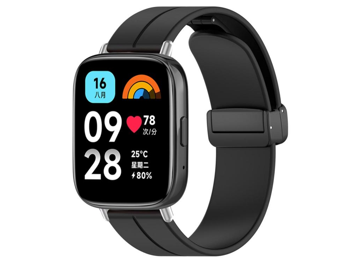 Correa de silicona para Redmi Watch 3 Active / Lite - Cabeza plana - Hebilla negra