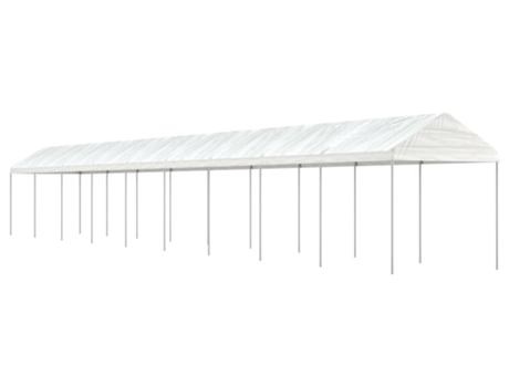 Cenador con techo polietileno blanco 20.07x2.28x2.69 m VIDAXL