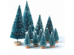 Árboles de 28 piezas con base de madera para decoración de fiestas y exhibición de manualidades RNEMITERY
