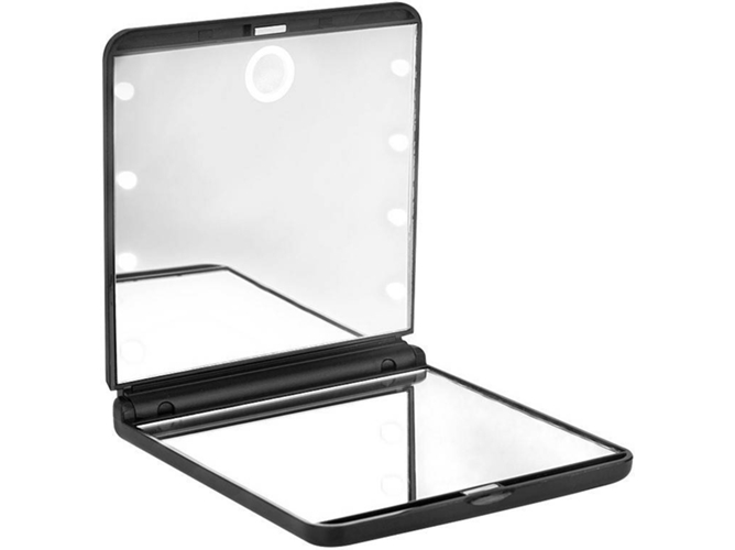 Espejo de Maquillaje BETER Espejo Ohh! Light Touch Doble Plegable Con Luz Led Negro